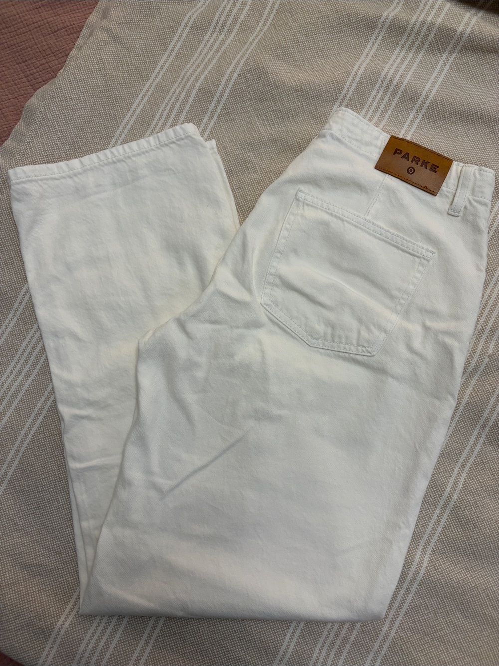 Parke White Wide-Leg Jeans